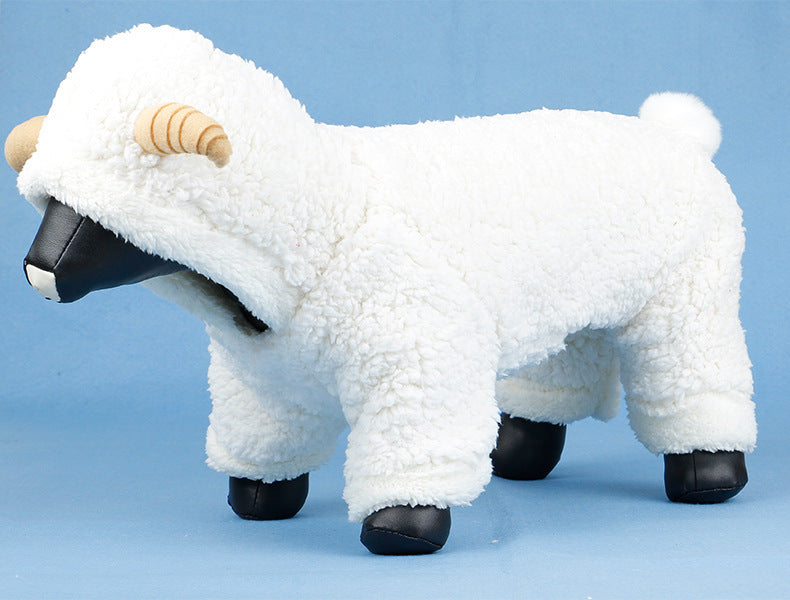 KFX-3311165 Cozy White Velvet Small Dog Teddy Outfit - Four-Legged Clothing for Pets