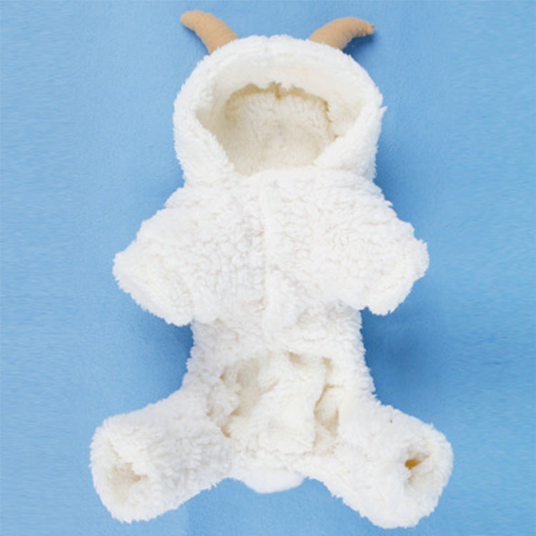 KFX-3311165 Cozy White Velvet Small Dog Teddy Outfit - Four-Legged Clothing for Pets