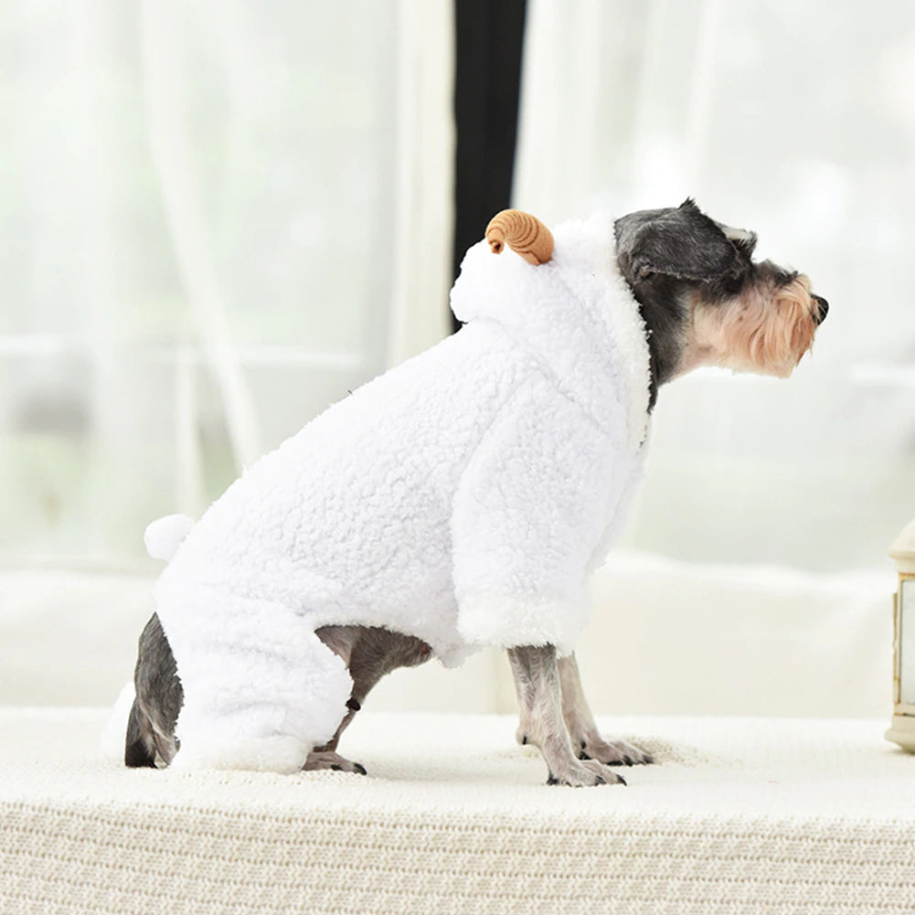KFX-3311165 Cozy White Velvet Small Dog Teddy Outfit - Four-Legged Clothing for Pets