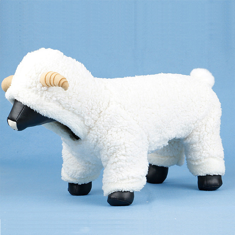 KFX-3311165 Cozy White Velvet Small Dog Teddy Outfit - Four-Legged Clothing for Pets