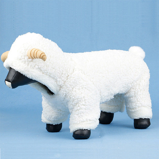 KFX-3311165 Cozy White Velvet Small Dog Teddy Outfit - Four-Legged Clothing for Pets