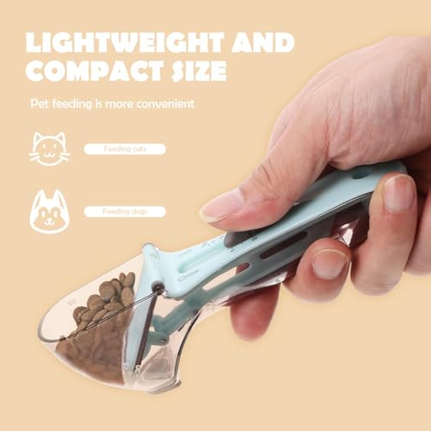KFX-3312061 Pet Food Measuring Spoon and Scale - Stainless Steel Lightweight Scoop for Precise Portion Control