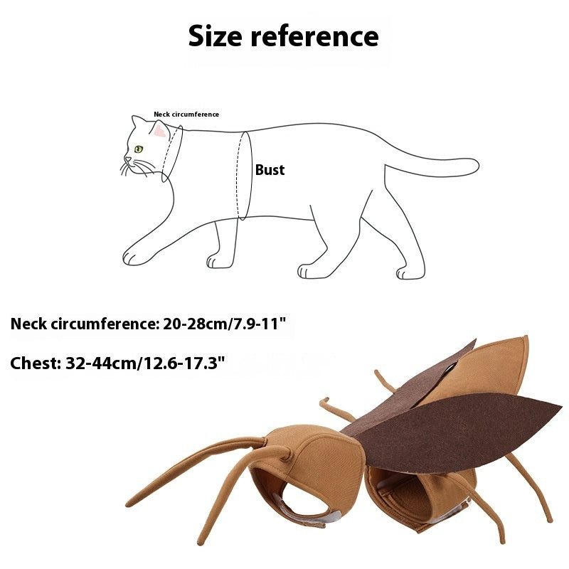 KFX-3312189 Cute Brown Cockroach Pet Costume for Dogs and Cats, Polyester Material
