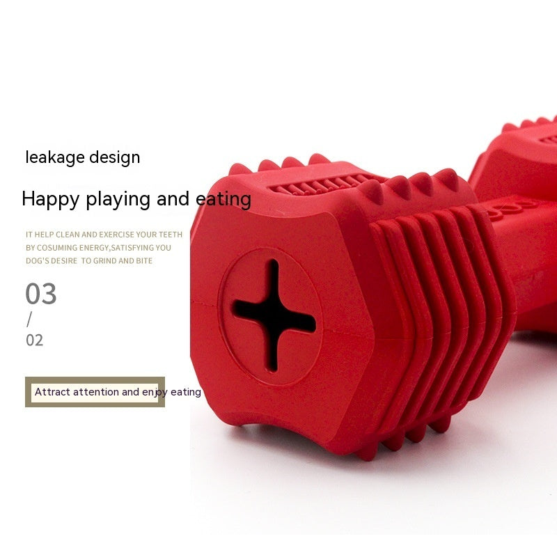 KFX-3313213 Durable Rubber Dog Interactive Molar Toy with Food Leakage Design - Red/Blue