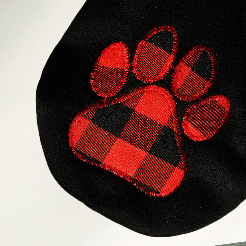 KFX-3315645 Plaid Dog Sweater for Small to Large Dogs - Cozy Polyester Knit in Classic Black