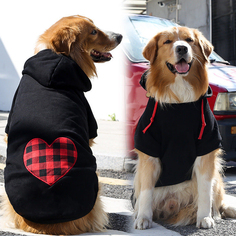 KFX-3315645 Plaid Dog Sweater for Small to Large Dogs - Cozy Polyester Knit in Classic Black