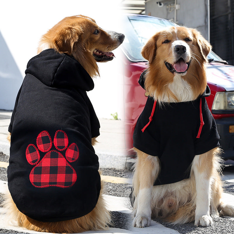 KFX-3315645 Plaid Dog Sweater for Small to Large Dogs - Cozy Polyester Knit in Classic Black