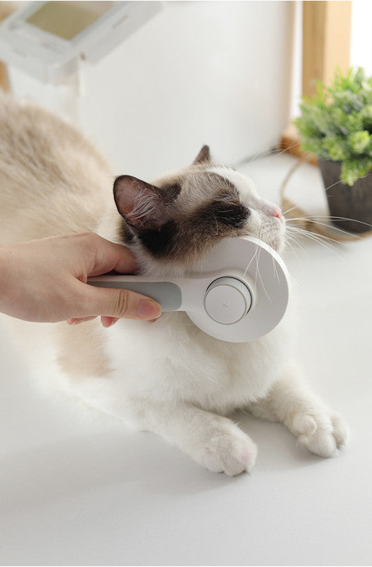 KFX-3316157 Round Handle Self-Cleaning Pet Comb for Gentle Knot Removal