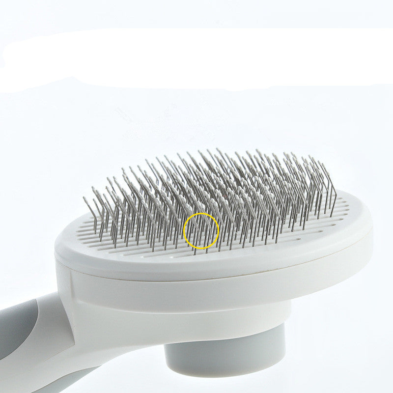 KFX-3316157 Round Handle Self-Cleaning Pet Comb for Gentle Knot Removal