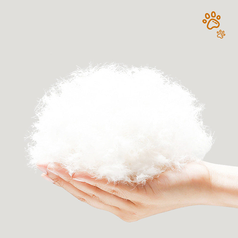 KFX-3317821 Cozy Grayish White Shell Nest for Cats and Dogs - Soft Rabbit Fur and PP Cotton, Warm for All Seasons