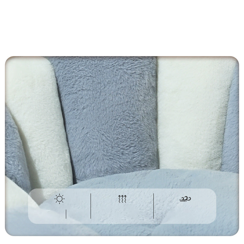 KFX-3317821 Cozy Grayish White Shell Nest for Cats and Dogs - Soft Rabbit Fur and PP Cotton, Warm for All Seasons