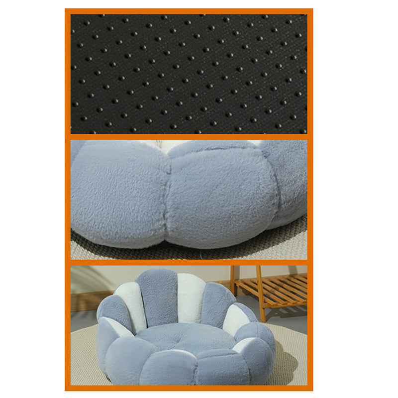 KFX-3317821 Cozy Grayish White Shell Nest for Cats and Dogs - Soft Rabbit Fur and PP Cotton, Warm for All Seasons