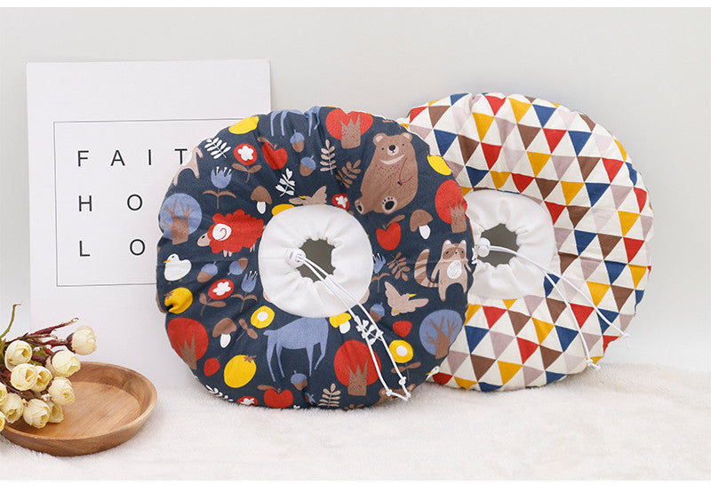 KFX-3318333 Cartoon Pattern Anti-Licking Headgear for Cats and Dogs - Cotton Collar for All Seasons