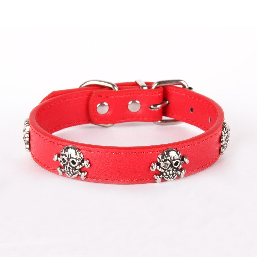 KFX-3320125 Stylish PU Dog Spike Collar in Sky Blue, Red, Coffee, and Black