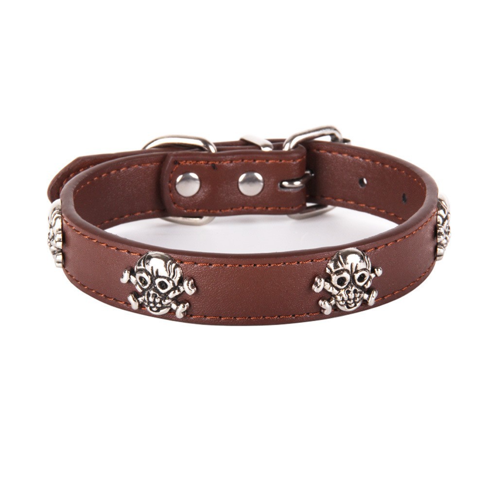 KFX-3320125 Stylish PU Dog Spike Collar in Sky Blue, Red, Coffee, and Black