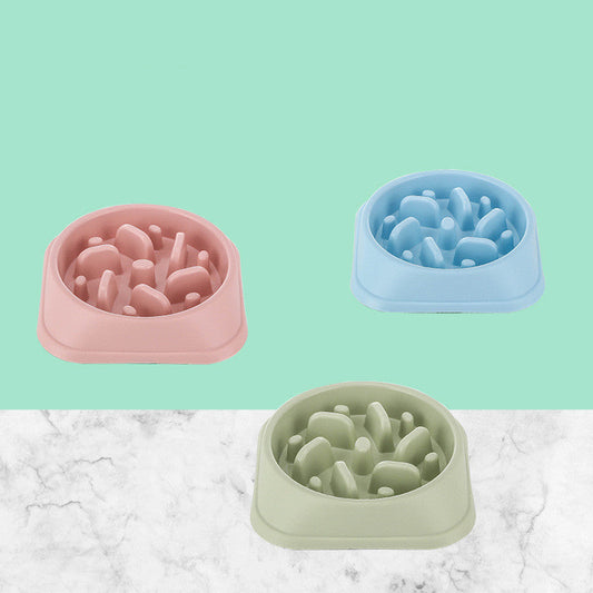 KFX-3320509 Anti-Choking Slow Feeder Pet Bowl - Colorful Design, Practical Size 20.2cm x 20.2cm x 4.5cm