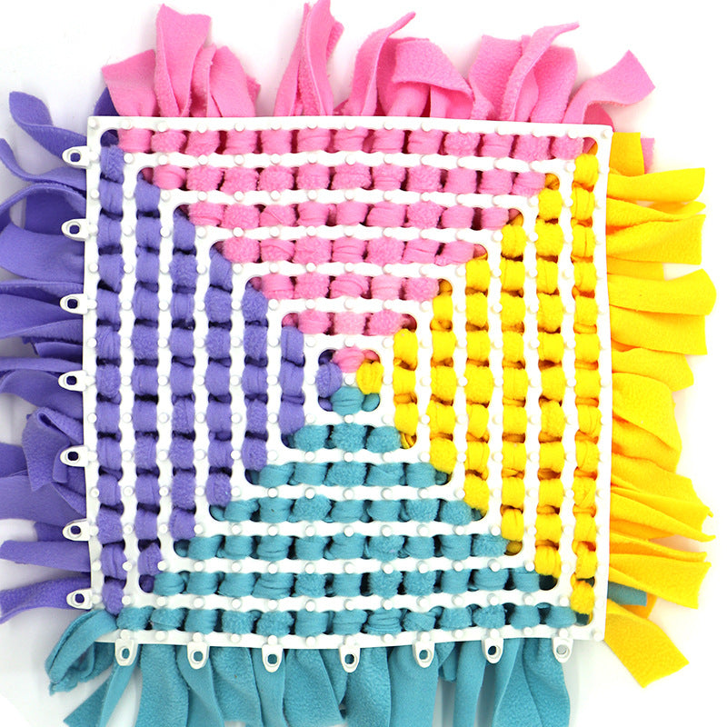 KFX-3321149 Durable Anti-Bite Toy Blanket with Non-Slip PVC Base and Soft Fleece, Unfolded Size 45 x 45 CM