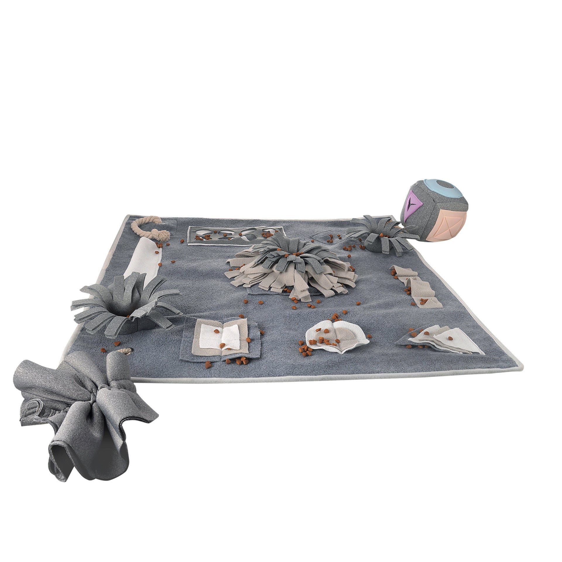 KFX-3322173 Dog Sniffing Pad for Slow Feeding and Mental Stimulation, Stress Relief Toy in Grey, Machine Washable