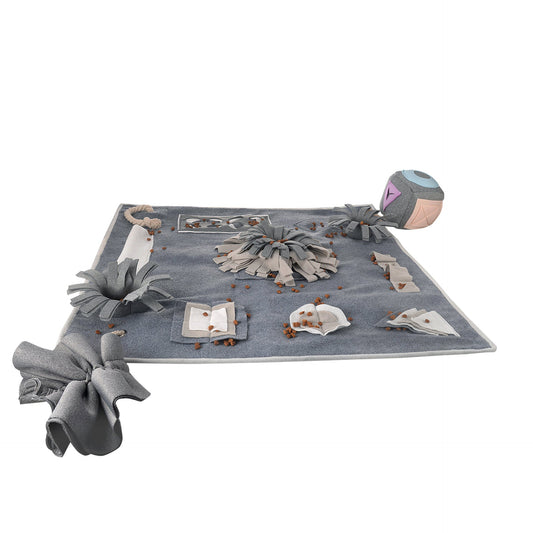 KFX-3322173 Dog Sniffing Pad for Slow Feeding and Mental Stimulation, Stress Relief Toy in Grey, Machine Washable