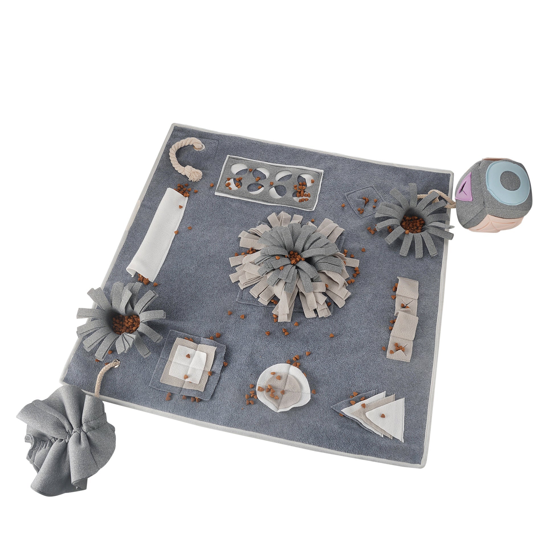 KFX-3322173 Dog Sniffing Pad for Slow Feeding and Mental Stimulation, Stress Relief Toy in Grey, Machine Washable