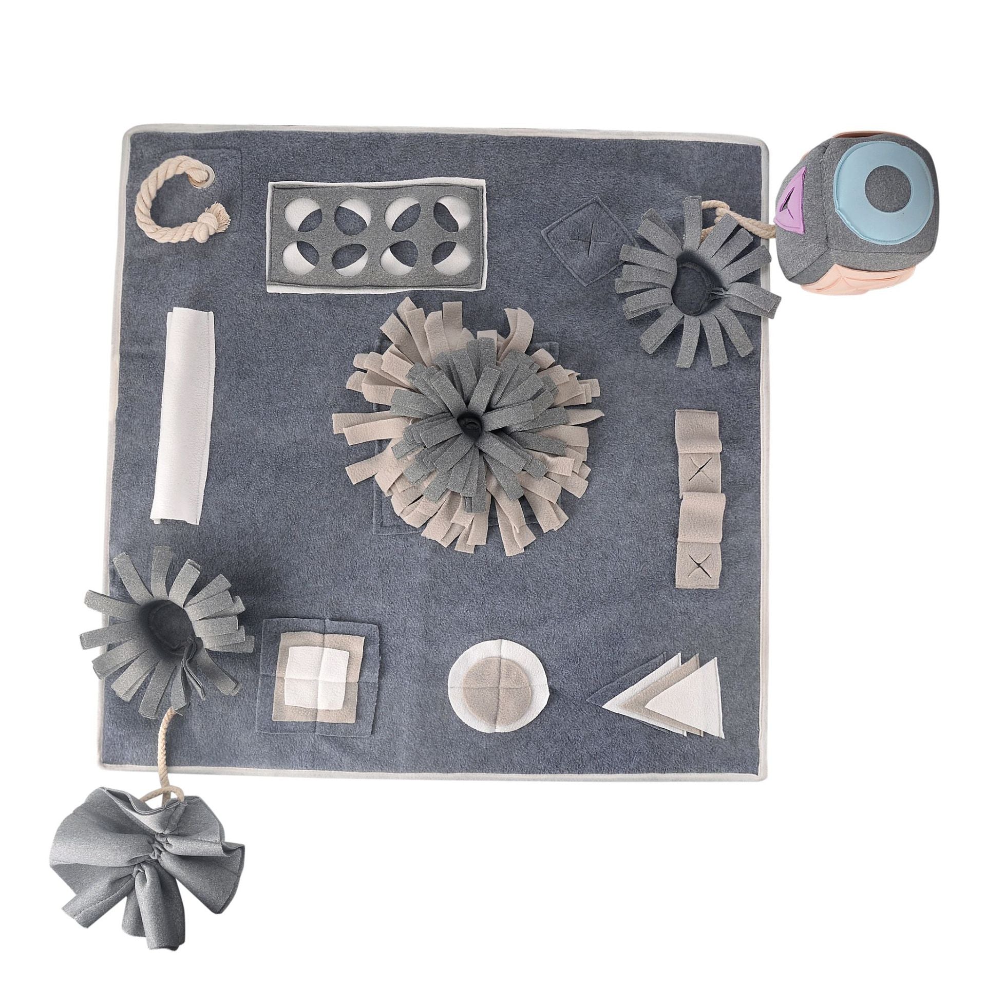 KFX-3322173 Dog Sniffing Pad for Slow Feeding and Mental Stimulation, Stress Relief Toy in Grey, Machine Washable