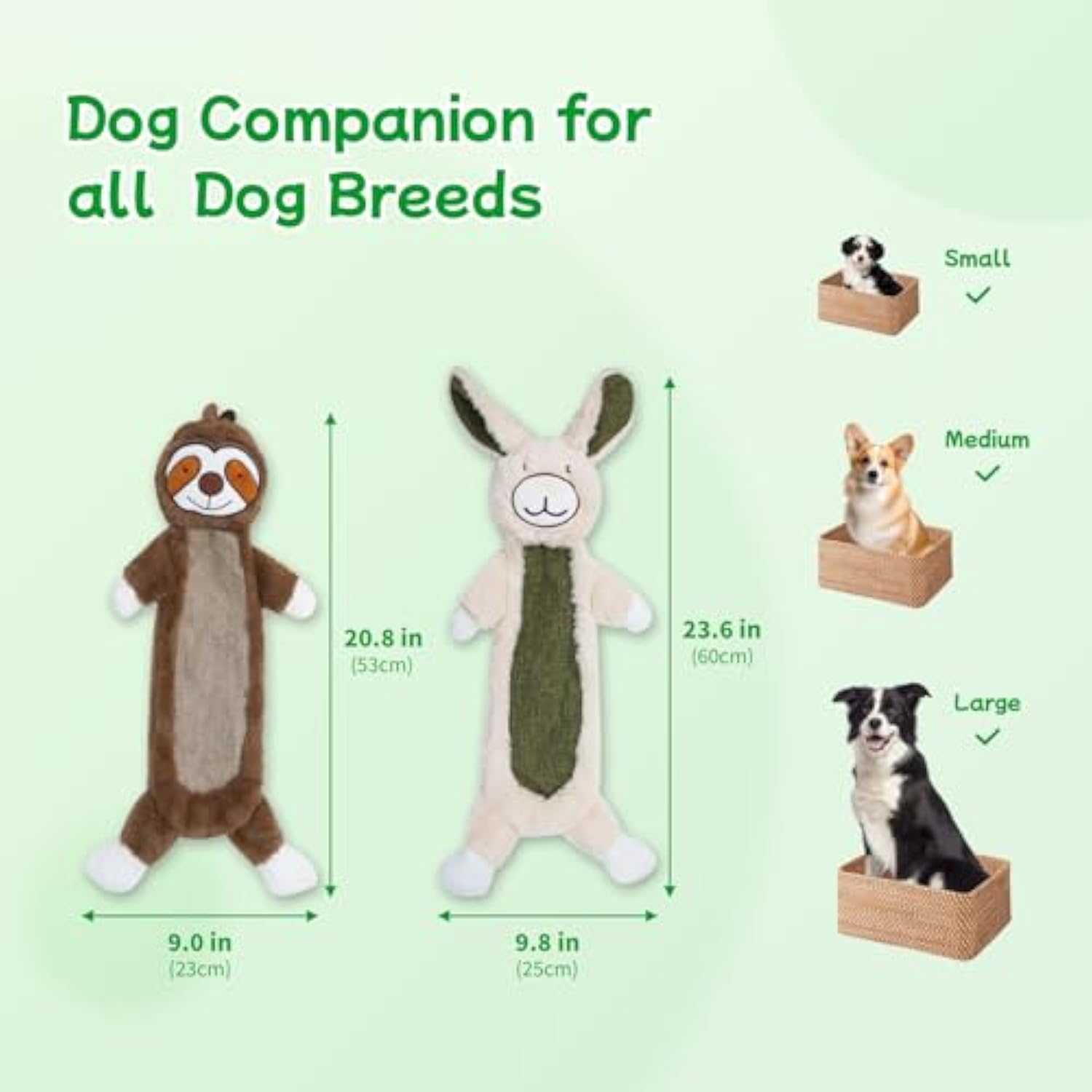 KFX-3323581 No Stuffing Crinkle Plush Dog Toys for Interactive Play - Perfect for Heavy Chewers of All Sizes