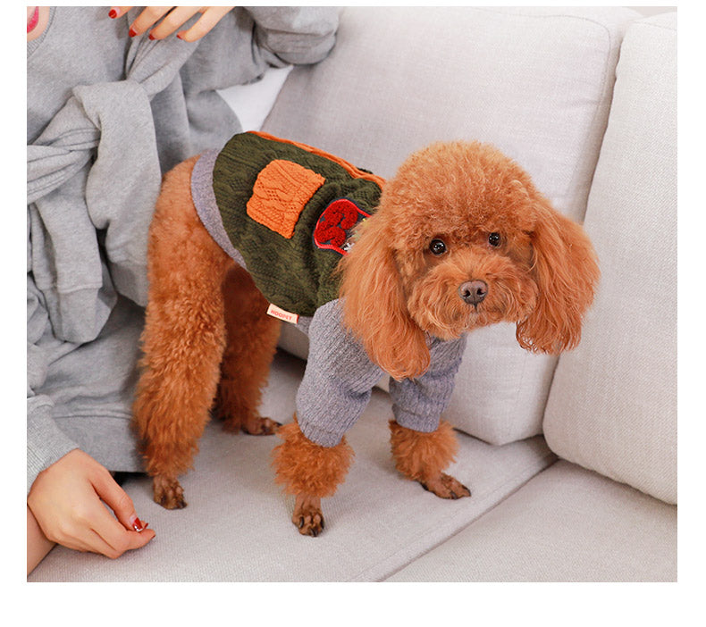 KFX-3324093 Cozy Cotton Dog Sweater for Stylish Canine Comfort