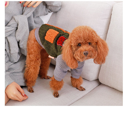 KFX-3324093 Cozy Cotton Dog Sweater for Stylish Canine Comfort
