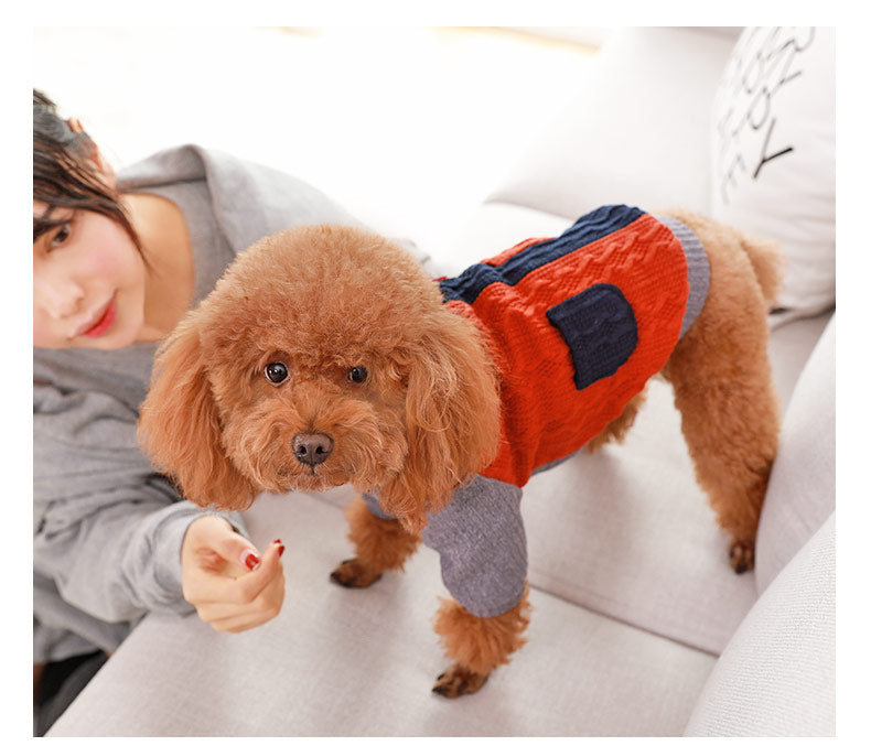 KFX-3324093 Cozy Cotton Dog Sweater for Stylish Canine Comfort
