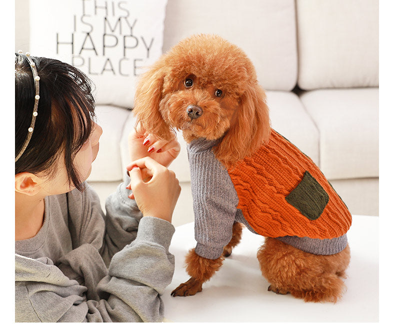 KFX-3324093 Cozy Cotton Dog Sweater for Stylish Canine Comfort