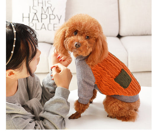 KFX-3324093 Cozy Cotton Dog Sweater for Stylish Canine Comfort