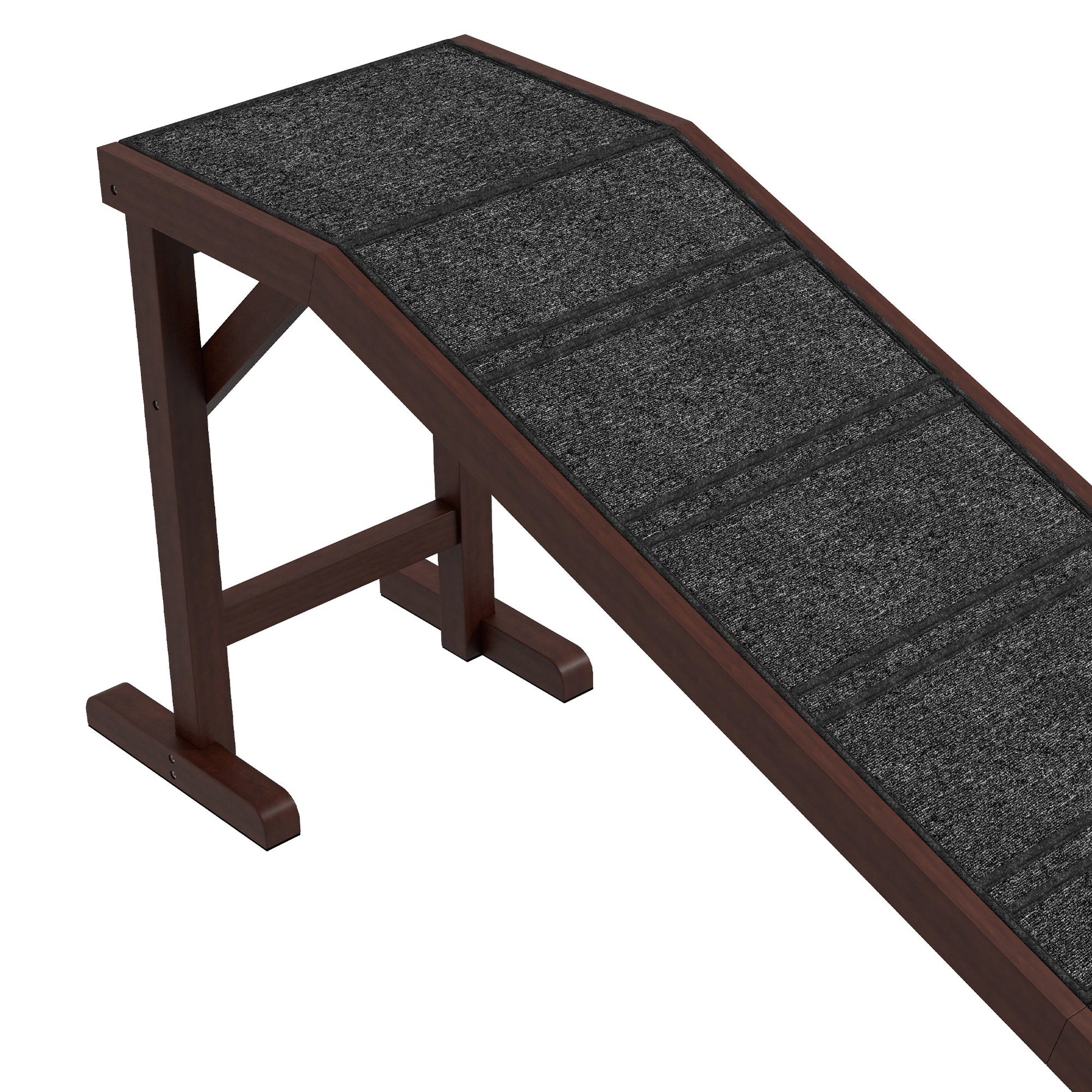 KFX-3324477 Pet Ramp for Dogs with Non-Slip Carpet, Sturdy Wooden Design, 74"x16"x25", Easy Access for Pets