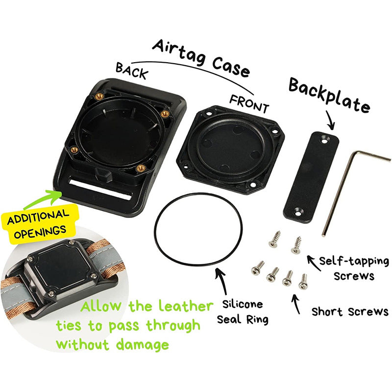 KFX-3328061 Waterproof Protective Case for Airtag - Durable ABS Plastic for Dog Collar Tracking