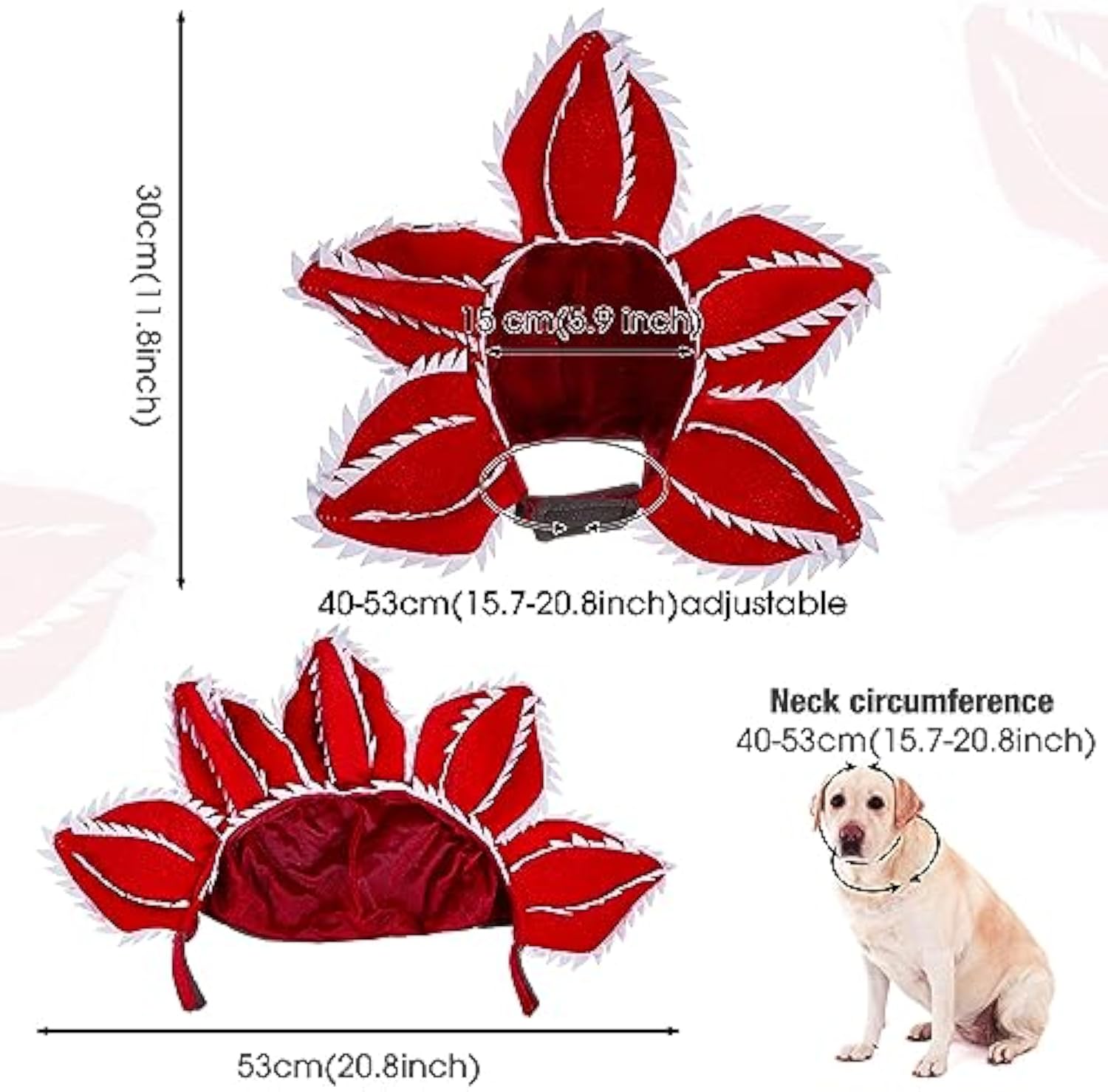 KFX-3329341 Pet Demon Costume Hat for Medium Dogs – Halloween Chomper Headband Cosplay Accessory