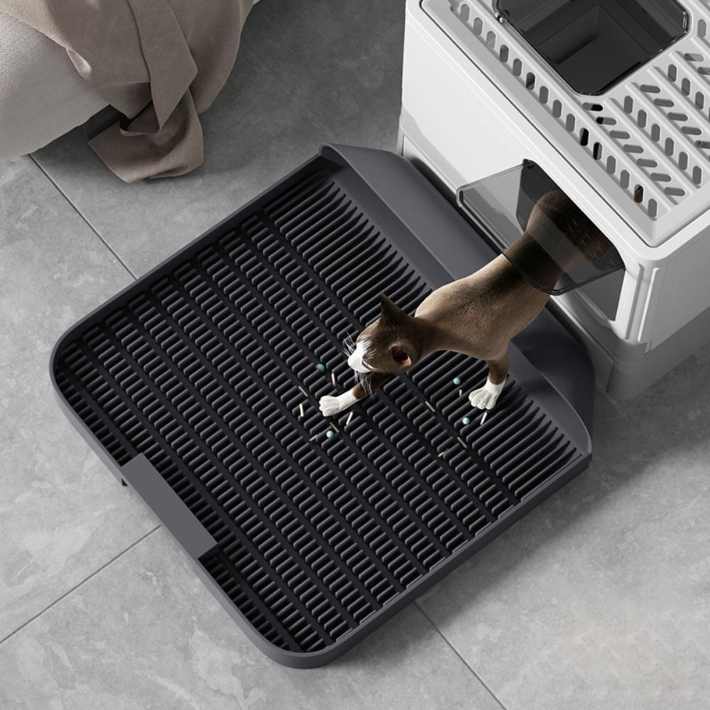 KFX-3330237 Cat Litter Pedal with Slanted Mouth Design – Durable Non-Slip Foot Pad, Easy to Clean, 37x37x8cm