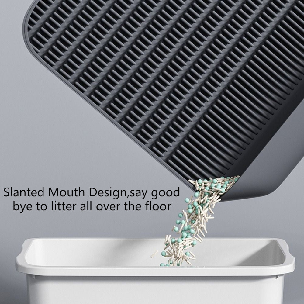 KFX-3330237 Cat Litter Pedal with Slanted Mouth Design – Durable Non-Slip Foot Pad, Easy to Clean, 37x37x8cm