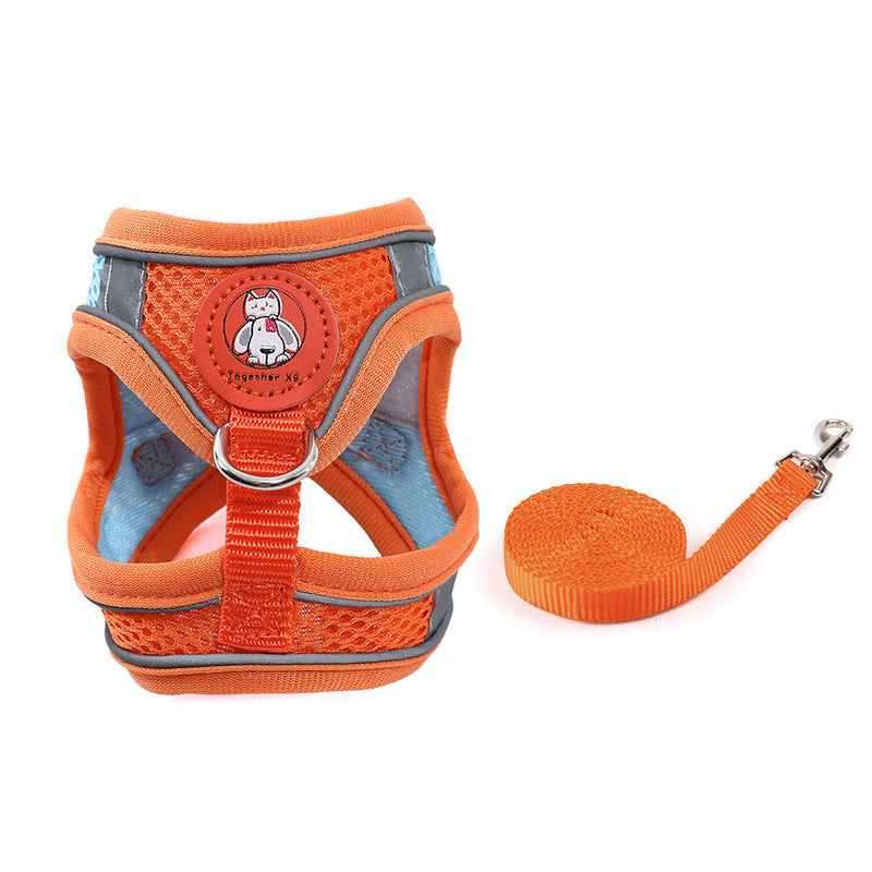 KFX-3331133 Breathable Reflective Mesh Pet Haulage Rope Set with Chest Strap