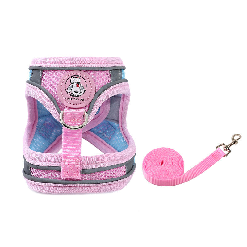 KFX-3331133 Breathable Reflective Mesh Pet Haulage Rope Set with Chest Strap