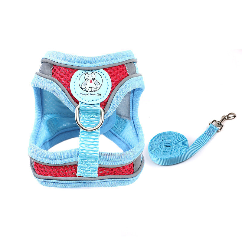 KFX-3331133 Breathable Reflective Mesh Pet Haulage Rope Set with Chest Strap