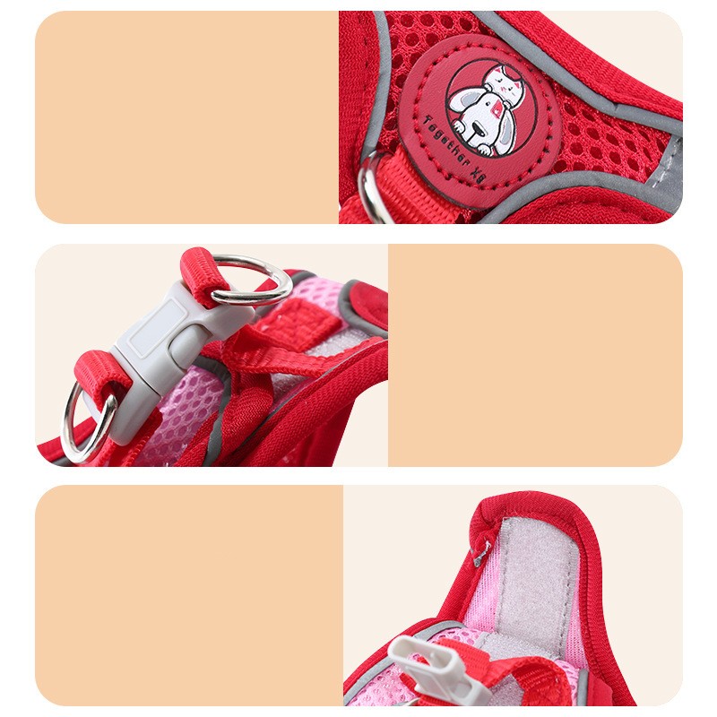 KFX-3331133 Breathable Reflective Mesh Pet Haulage Rope Set with Chest Strap