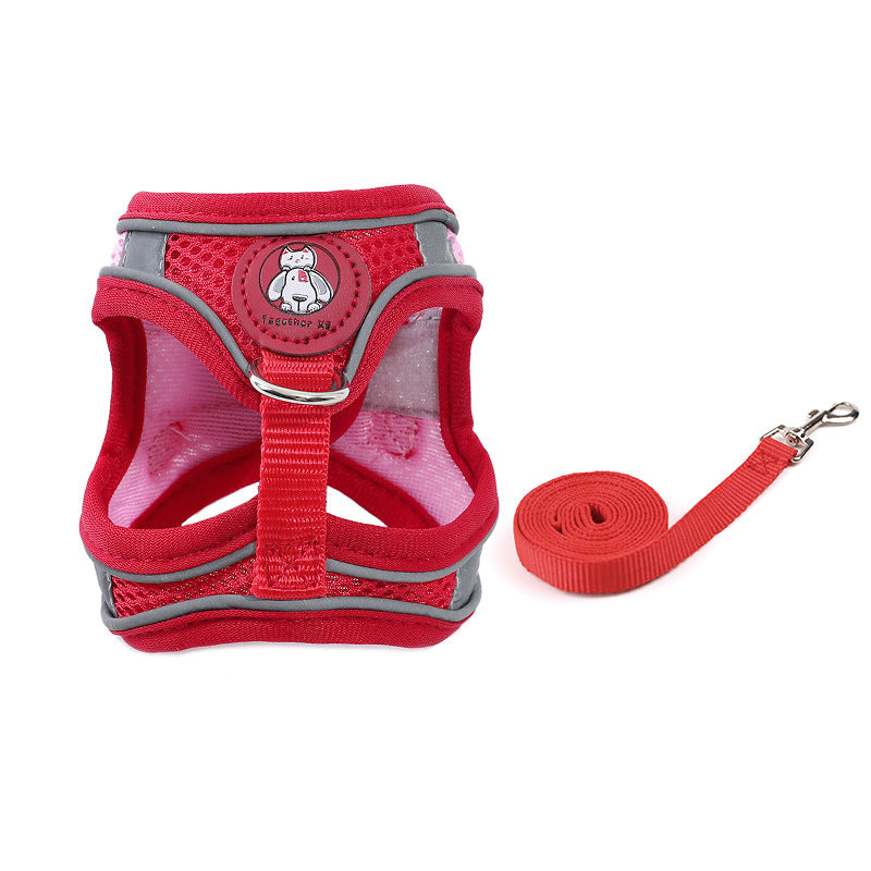 KFX-3331133 Breathable Reflective Mesh Pet Haulage Rope Set with Chest Strap