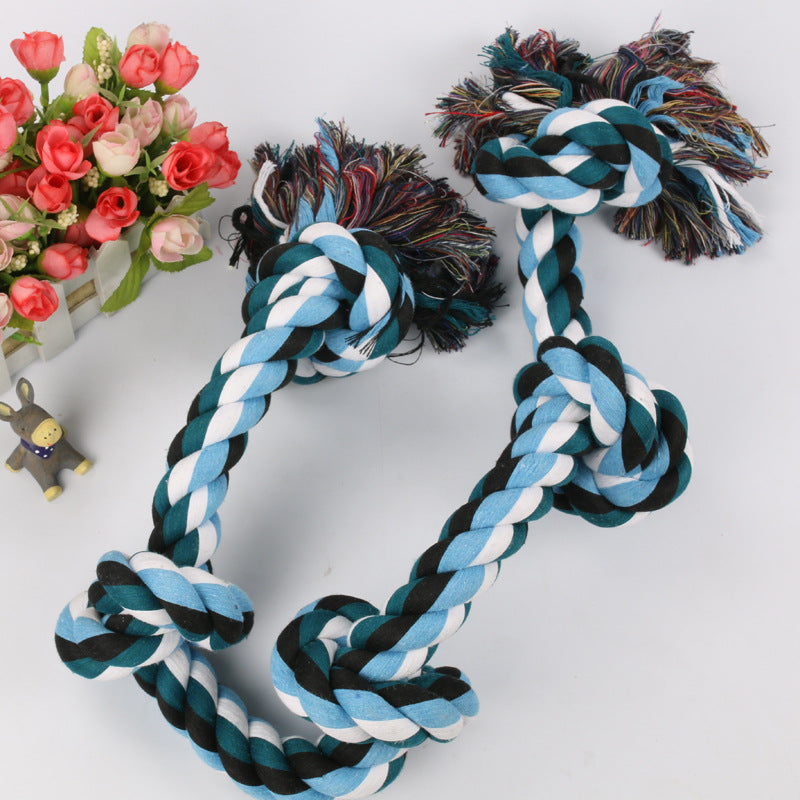 KFX-3332669 Durable Cotton Rope Dog Knot Toy for Chewing and Teeth Cleaning, 90cm Long
