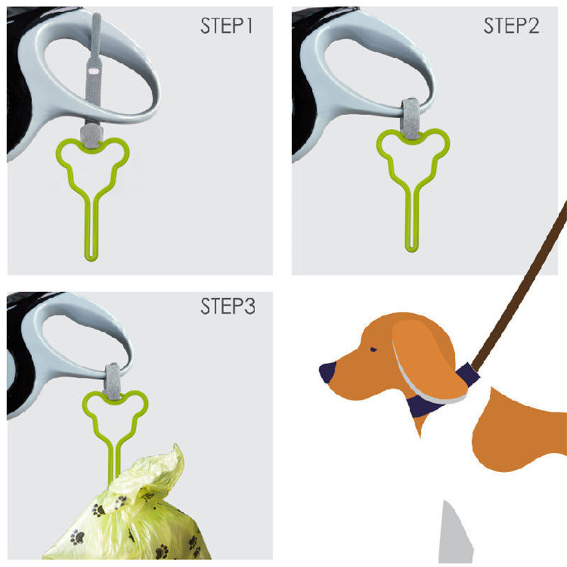 KFX-3333309 Hands-Free Dog Poop Bag Holder with Adjustable Clip for Easy Walking and Cleaning