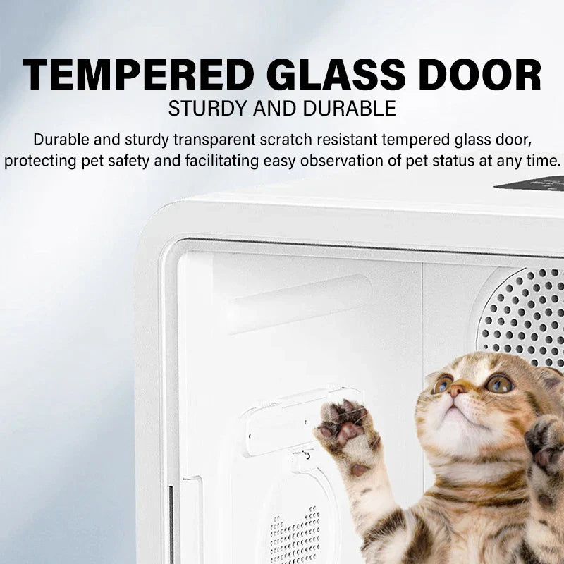 KFX-333331 Automatic Pet Grooming Dryer Box with Adjustable Speed, Temperature Control, and Low Noise for Cats and Dogs