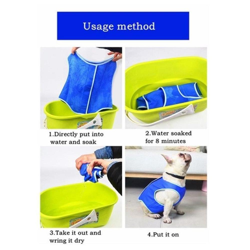 KFX-3335997 Blue Dog Cooling Vest - Sizes XS to L for Optimal Comfort