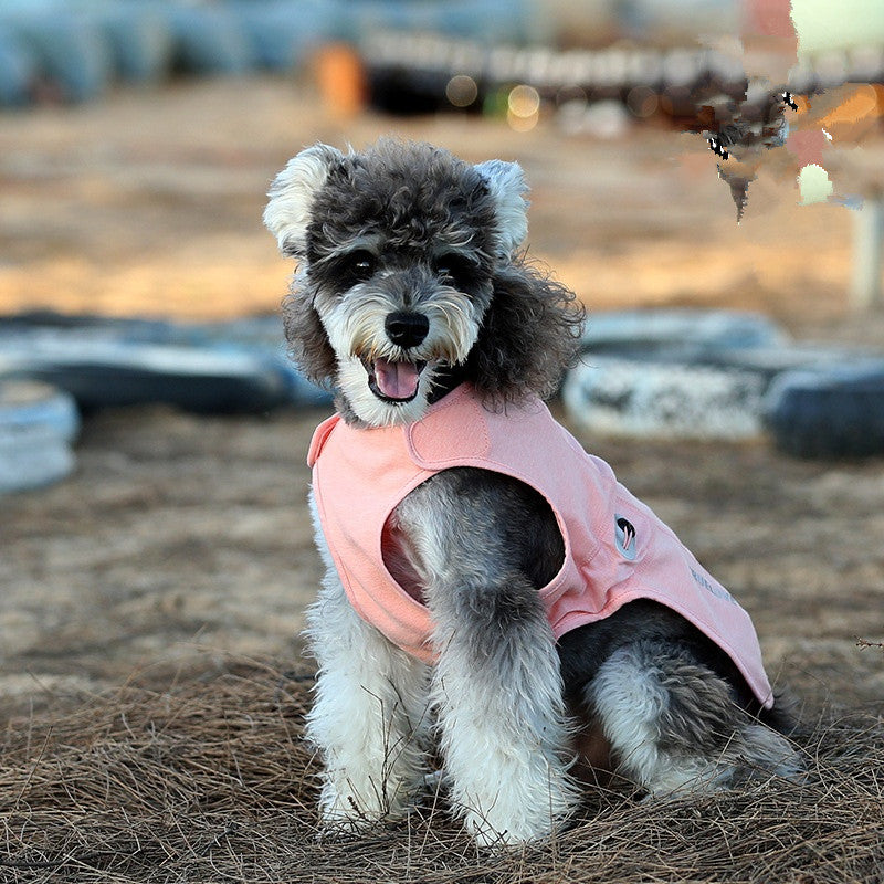 KFX-3336253 Antibacterial Cotton-Padded Dog Coat in Pink and Gray - Reflective, Adjustable Design