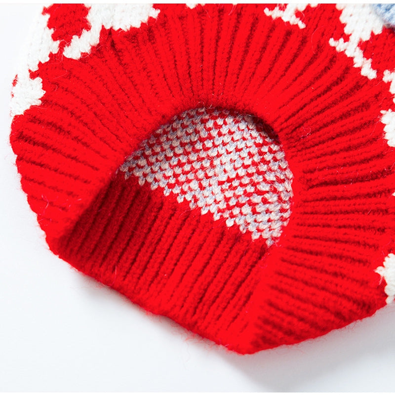 KFX-3336381 Cozy Color-Block Knitted Sweater for Cats and Small Dogs - Soft, Warm Autumn & Winter Wear