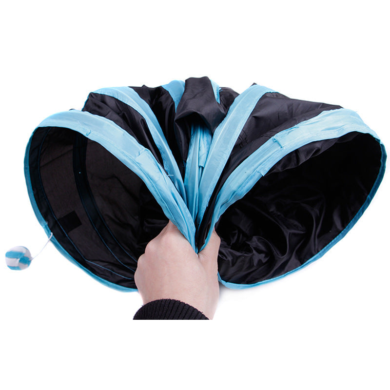KFX-3336893 Foldable Multi-Channel Pet Tunnel for Cats and Dogs - Indoor Play Tent for Small Pets