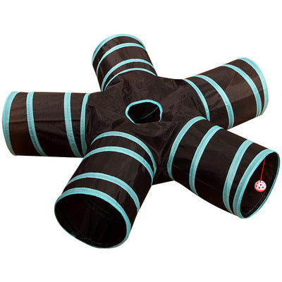 KFX-3336893 Foldable Multi-Channel Pet Tunnel for Cats and Dogs - Indoor Play Tent for Small Pets