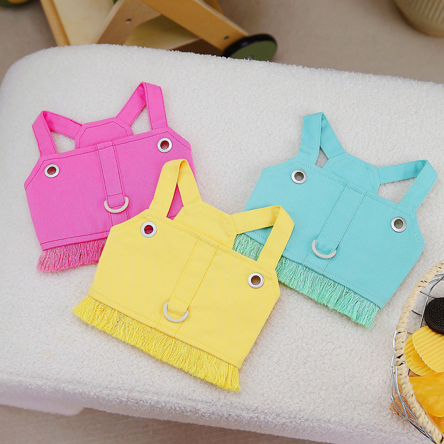 KFX-3337405 Casual Cotton Pet Traction Vest in Rose Red, Yellow, Light Green - Sizes S to XXL